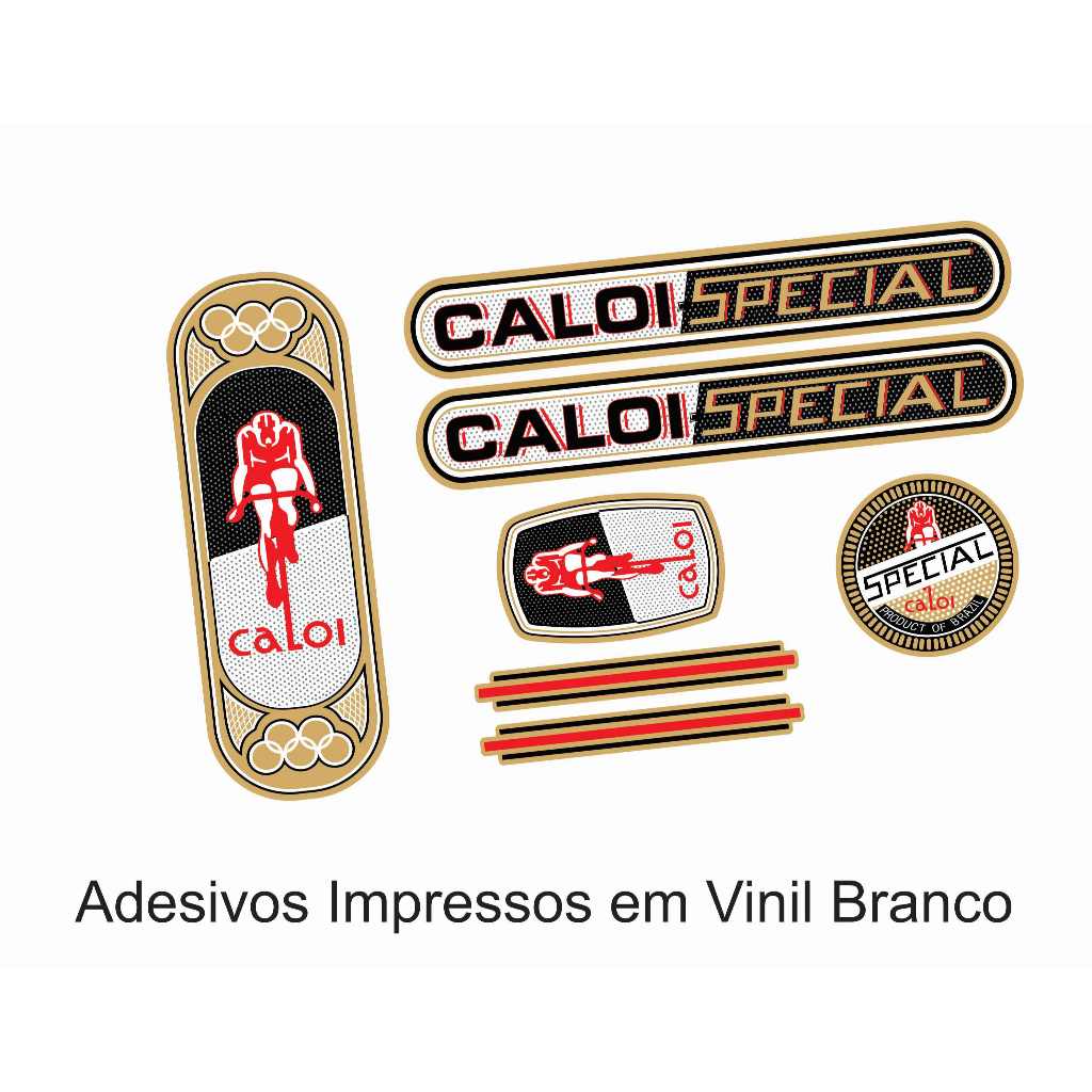 Kit Adesivos Bicicleta Caloi Berlineta Fittipaldi 1975 Dourado
