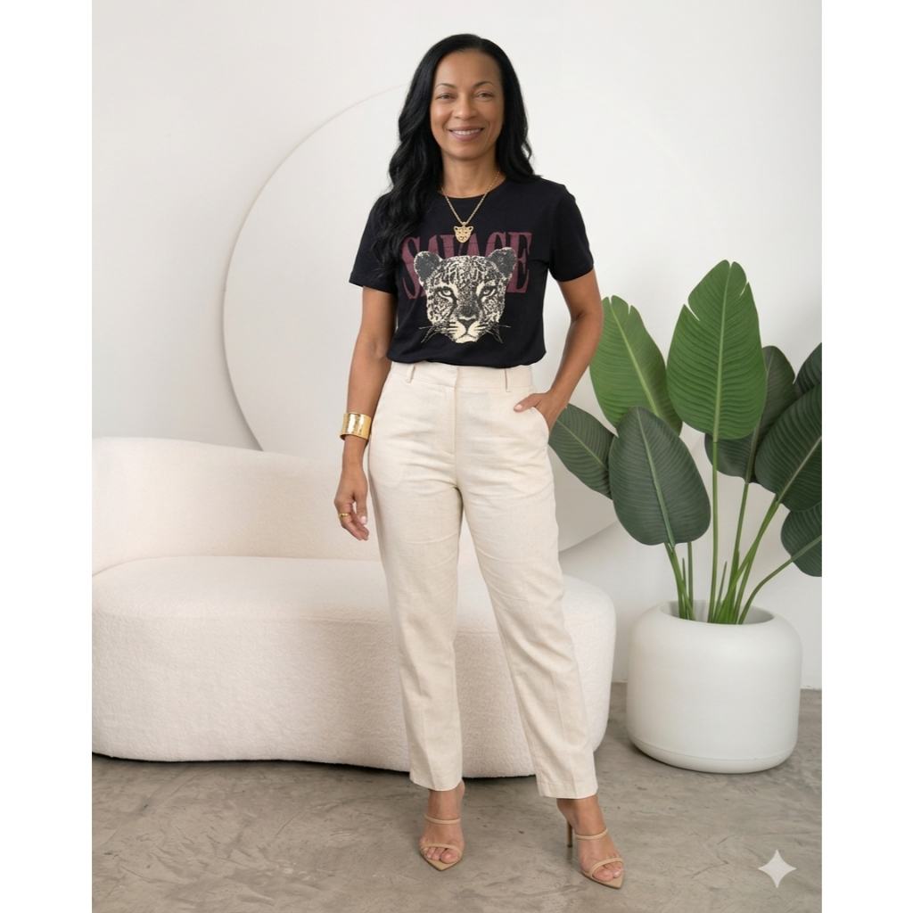 Onça - Selvagem - Savana - Cropped Over | T shirt |  100% Algodão