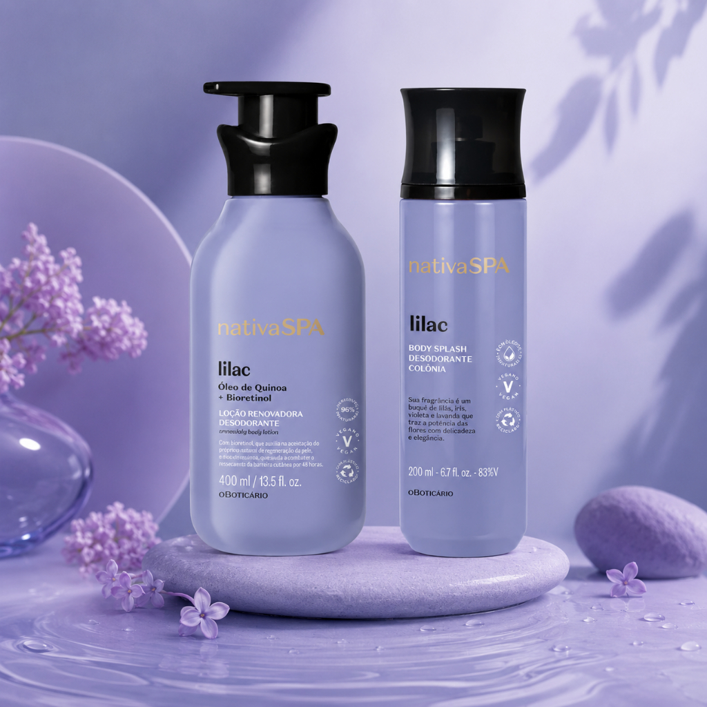 COMBO CREME HIDRATANTE NATIVA SPA LILAC E BODY SPLASH DO BOTICÁRIO