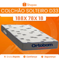 Colchão Iso 100 D33 Solteiro Confortável (18x78x188) Ortobom