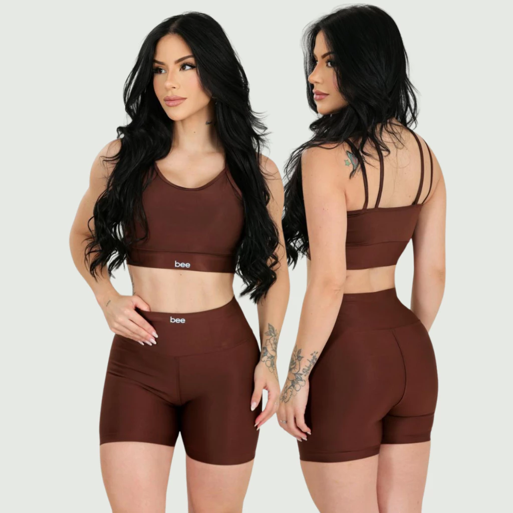 Conjunto Fitness Feminina Para Treino Super Confortável Com Bojo Short Roupa Para Academia — imagem 1