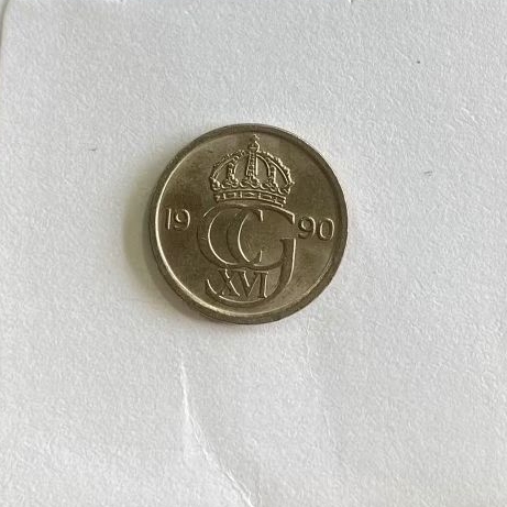 Moeda da Suécia - 10 Ore de 1990, Cuproníquel, 1,44gr, 15mm - FLOR DE CUNHO