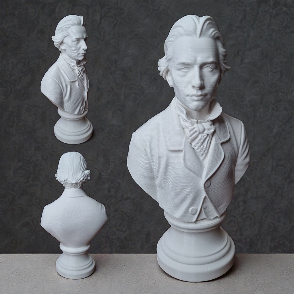 Busto Philipp Mainländer Escultura Estátua Impressa Em 3D Filosofia