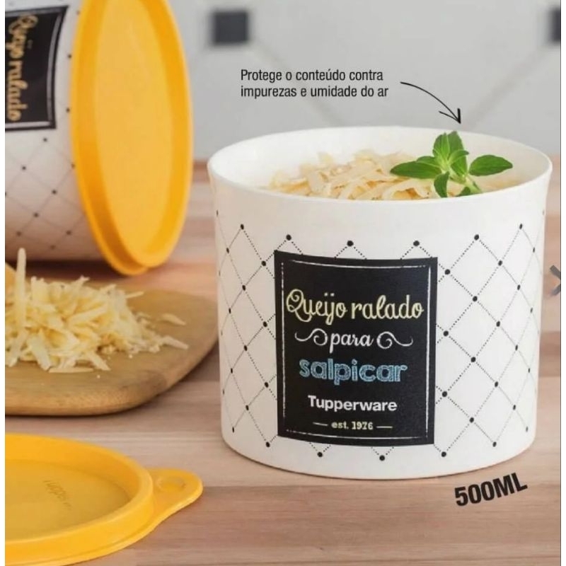 ​🧀 Redondinha 500ml Queijo Ralado Tupperware – Linha Bistrô