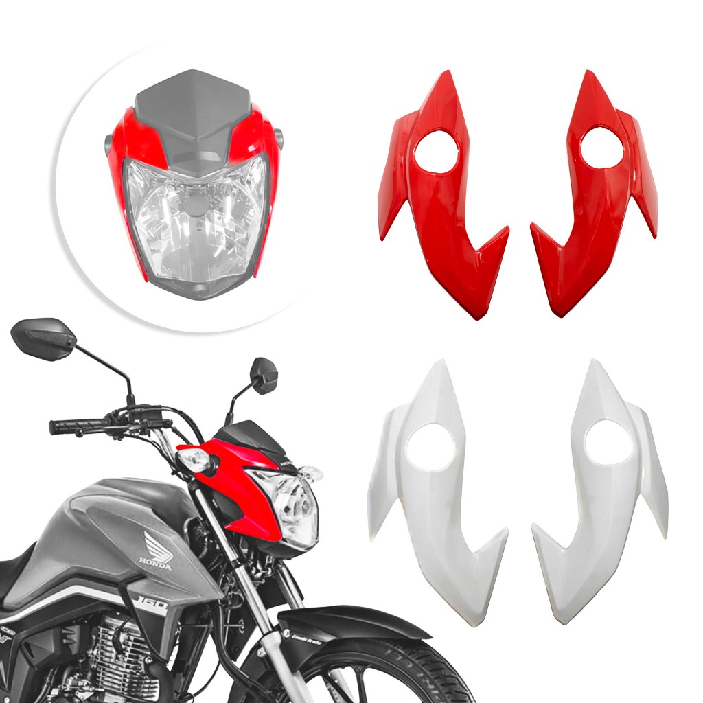 Bananinha Carenagem Lateral Farol CG Titan 160 Fan 160 2015 a 2021 Vermelho ou Branco Injetado