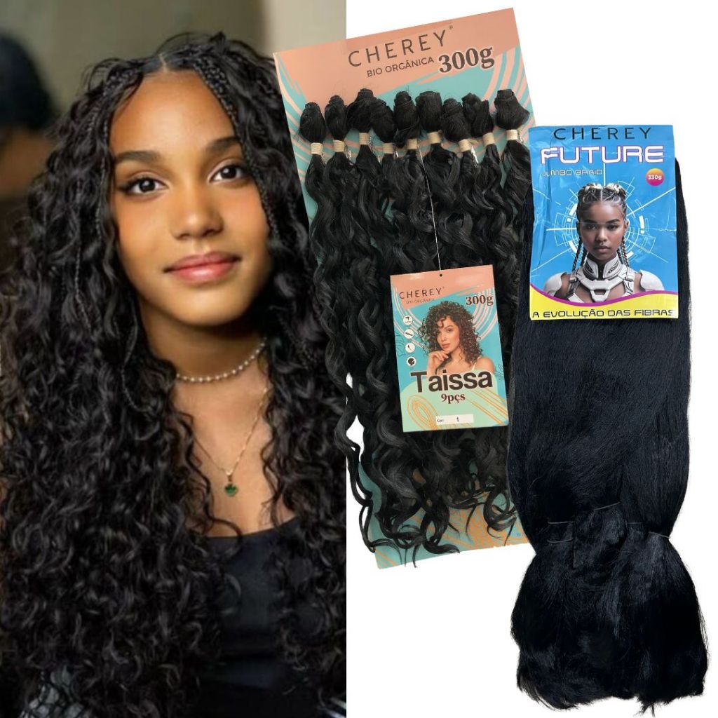 Com Gypsy Braid Cacheado 3a Cabelo Taissa Bio Orgânico + Jumbo Tranças Box Braid