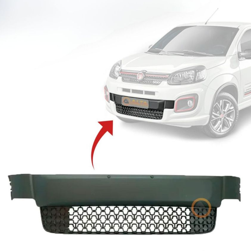 Moldura Grade Inferior Parachoque Dianteiro Fiat Novo Uno 2016 2017 2018 2019 2020 2021 Original