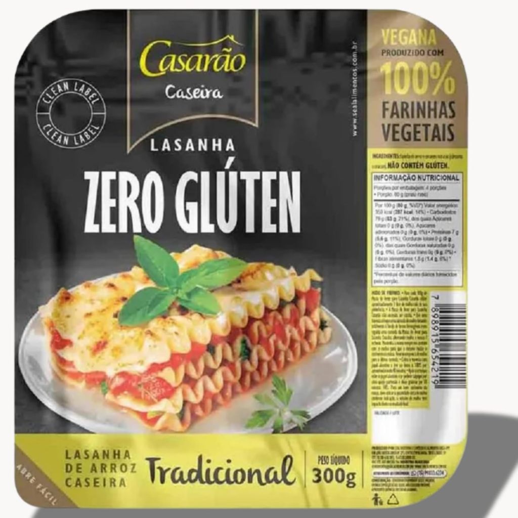 Massa Para Lasanha Casarão Tradicional Vegana Sem Glúten 300g