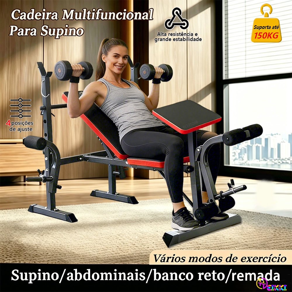 Estação Banco De Supino Musculação Regulável Design Monocoque Para Academia E Treino Em Casa