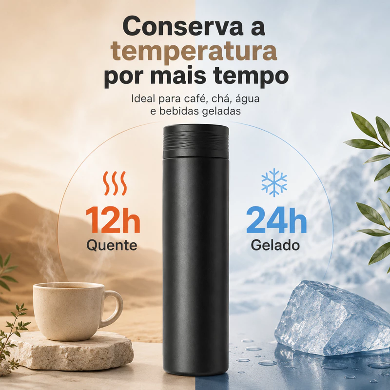 Garrafa Térmica Watersy 510ml em Inox 18/8 a Vácuo Antivazamento — foto 2