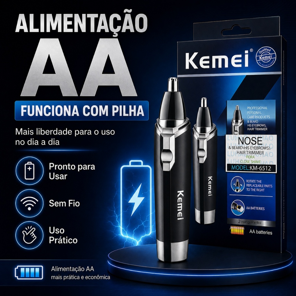 Cortador de Cabelo Kemei Km-5027 Sem Fio Bivolt Display LCD Pentes Guia Top da Categoria Oferta