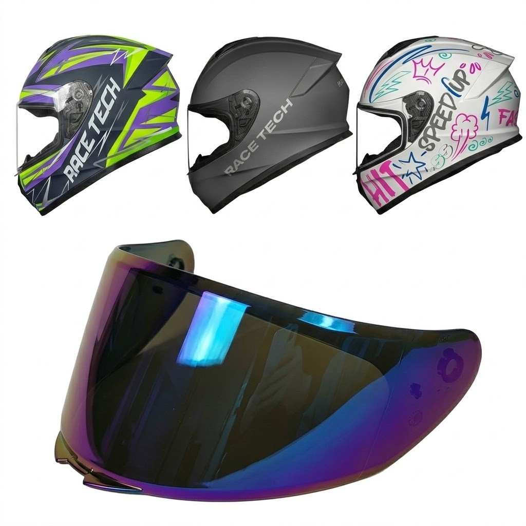 Viseira Polivisor Camaleão Capacete Race Tech Hit 2.2mm Monocolor Draw Anti Risco