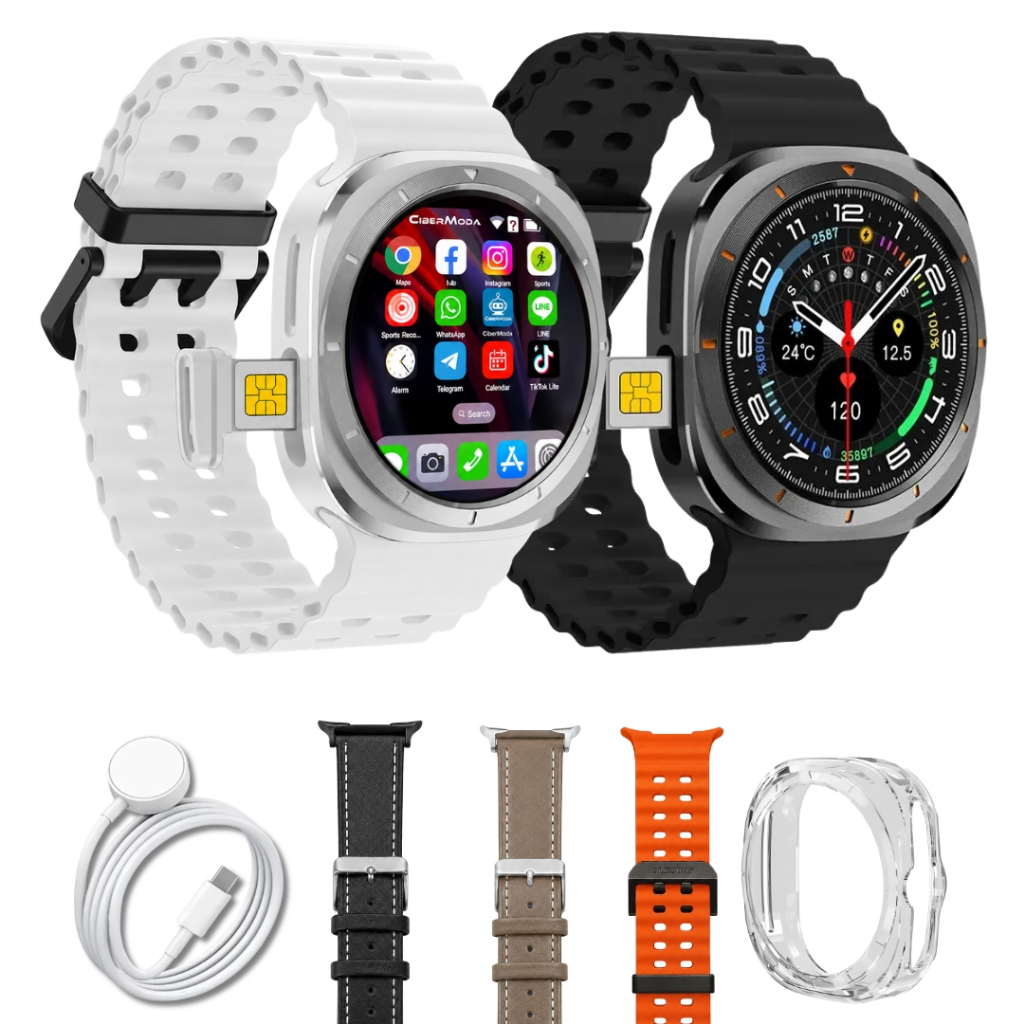 Smartwatch Android Howear HW-S12 5G Amoled 64GB Câmera Wifi + 3 Pulseiras Relógio Inteligente Celular de Pulso