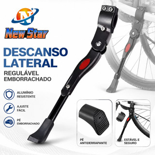 New Star Descanso Lateral Pezinho Alumínio Para Bike Bicicleta Regulavel Emborrachado Apoio Mtb Speed