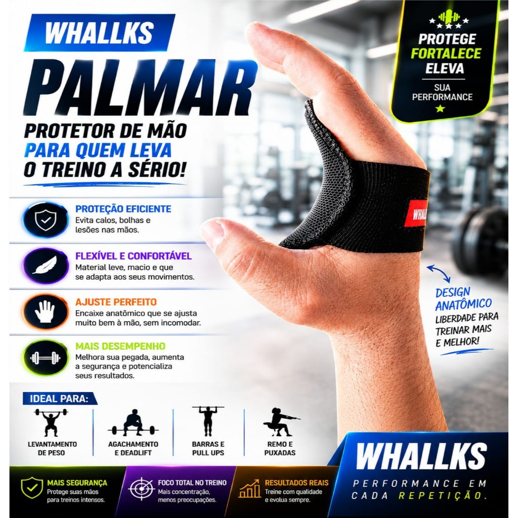 Luva Academia Treino Palmar Protetor Luva Ajustável com Elastico Reforço Aderente resistente