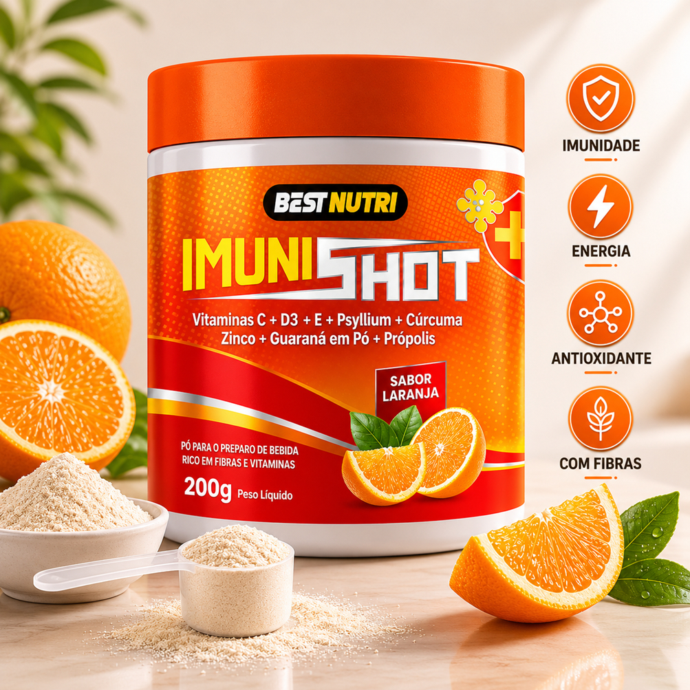 Suplemento Natural para Imunidade Sabor Laranja 200g | Bem-Estar | Vitaminas e Minerais Essenciais | Defesa do Corpo