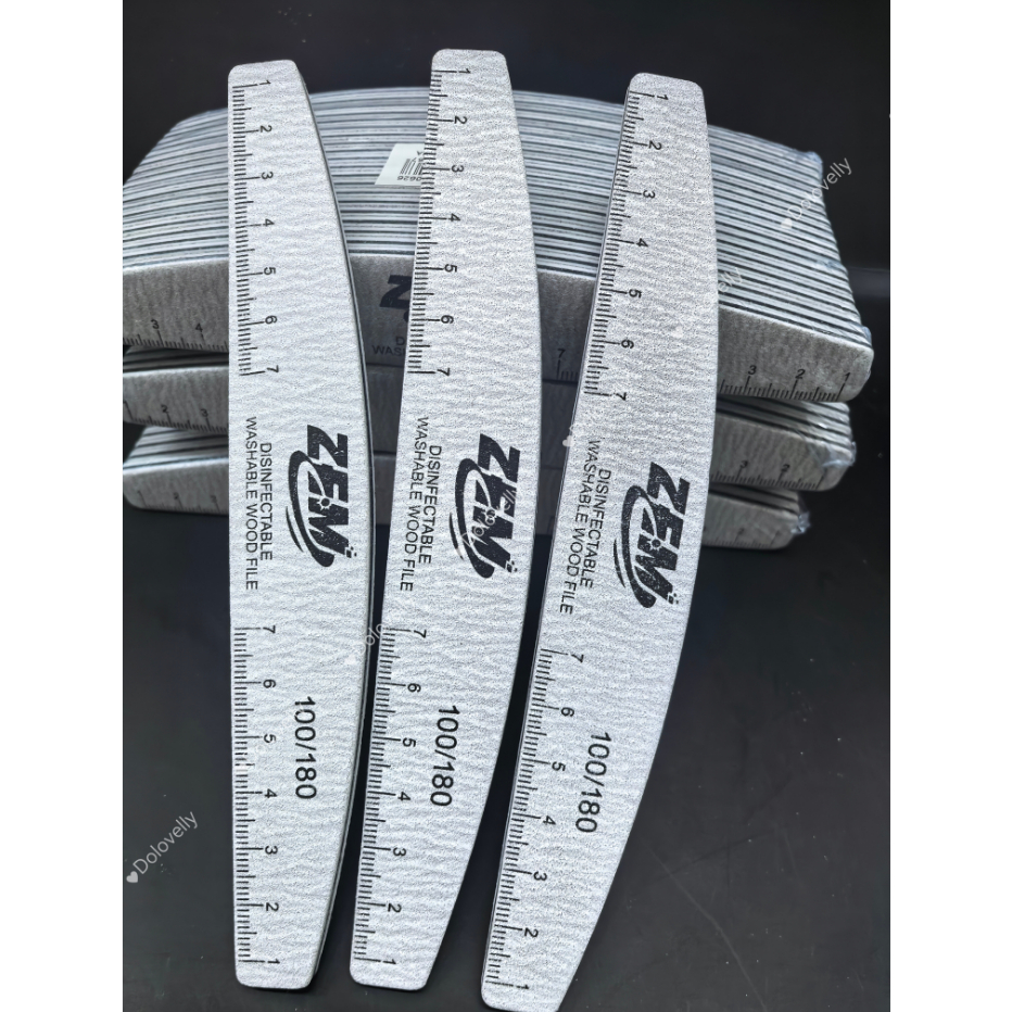 KIT 10-20 Lixa De Unha Com Régua Alongamento Gel Fibra 100/180 Profissional Manicure Pronta Entrega
