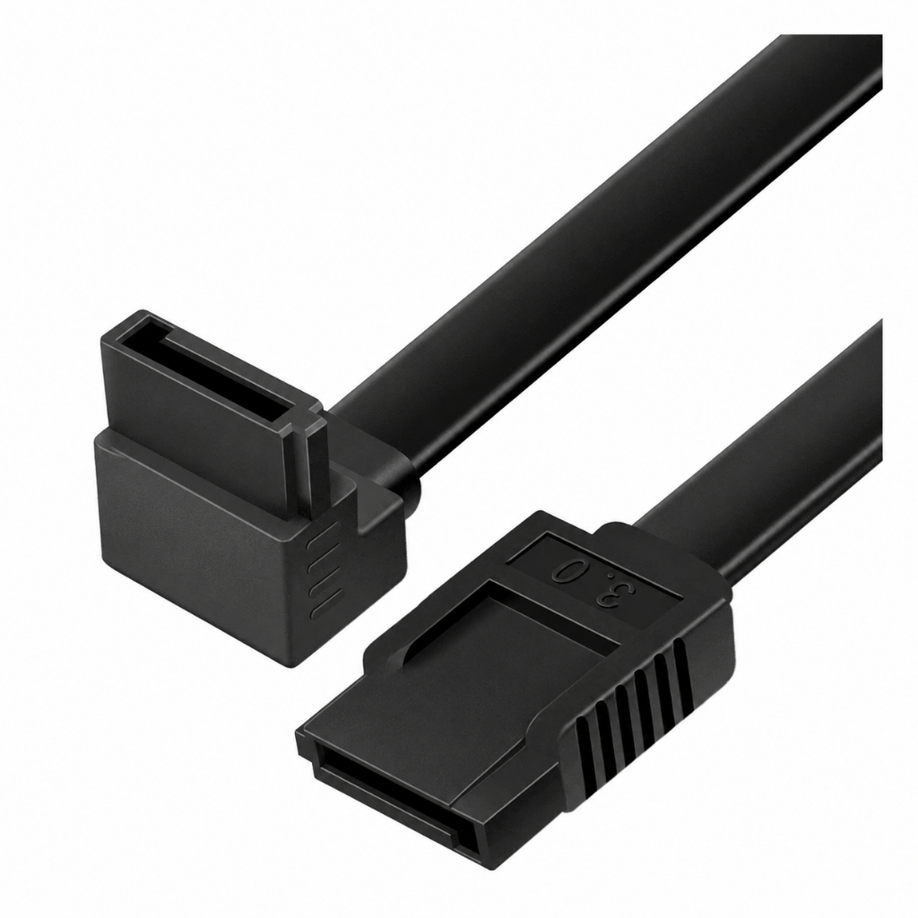 Cabo SATA III 6Gb/s SSD HD Alta Velocidade 90° e Reto Preto/Vermelho PC Gamer Desktop