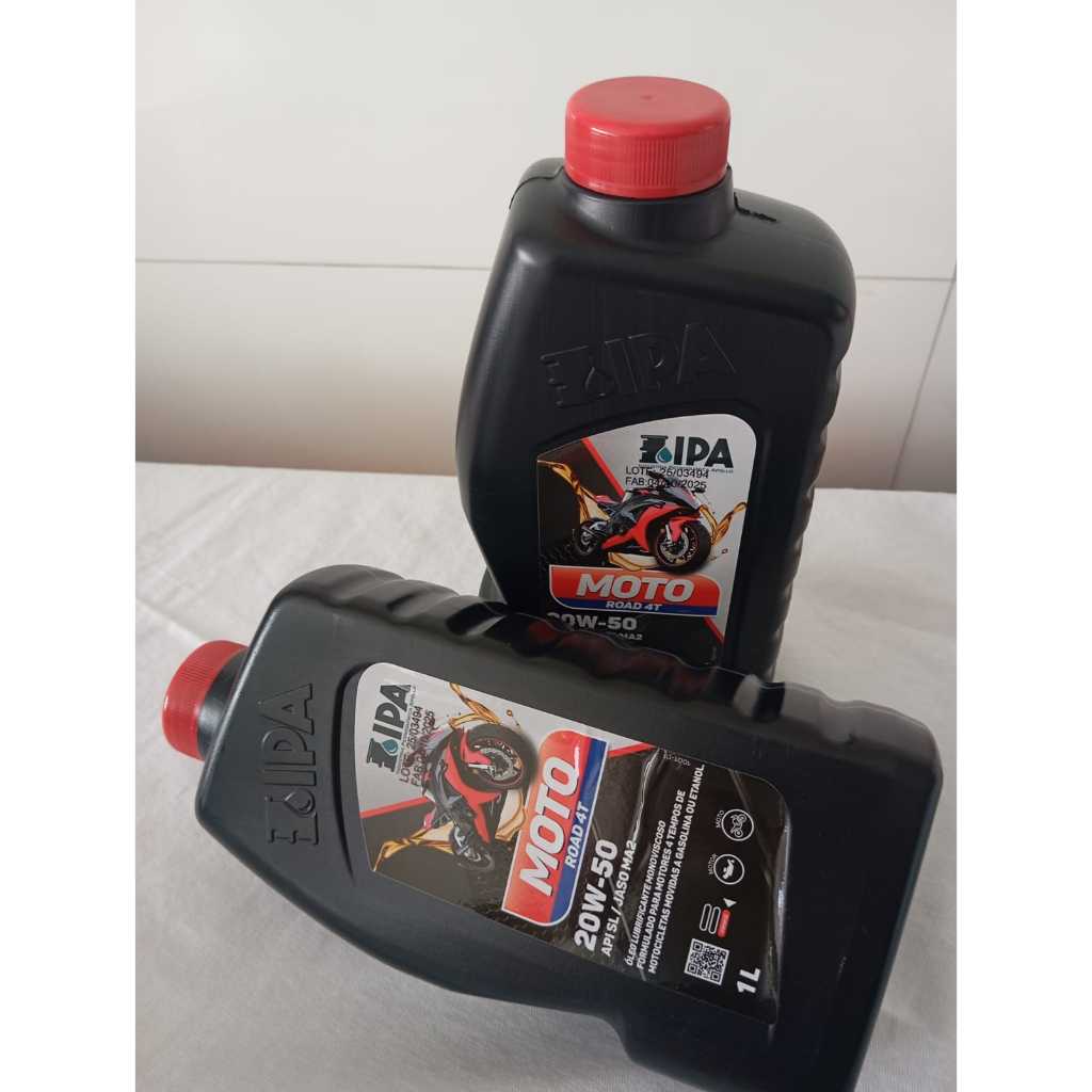 Óleo  20W50 4Tempos lubrificante  Moto óleo mineral  ,MOTO ROAD4T 20W50 kit 1 e 2 unidades