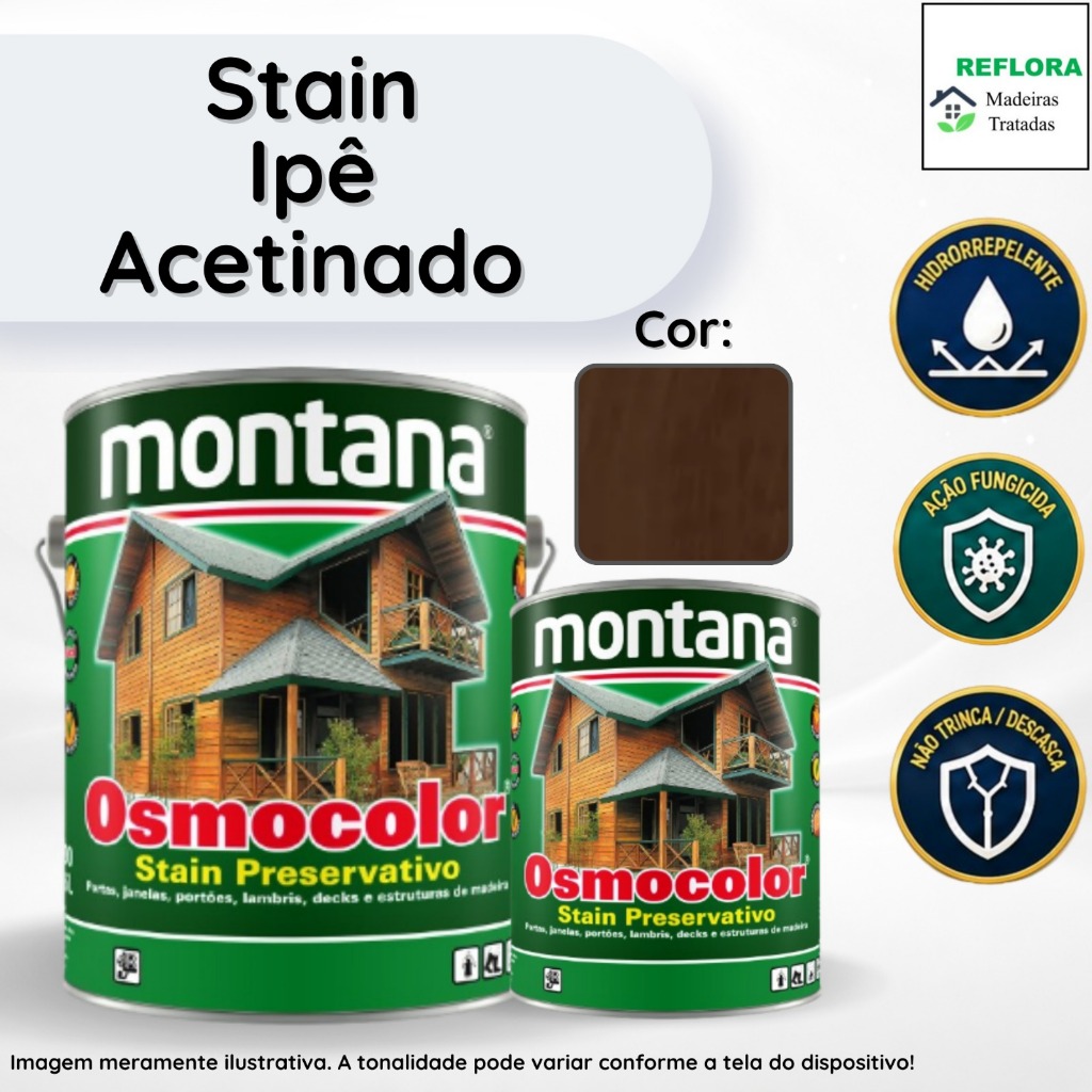 Osmocolor Stain Ipê Acetinado 900ml e 3,6L Montana Proteção para Madeiras