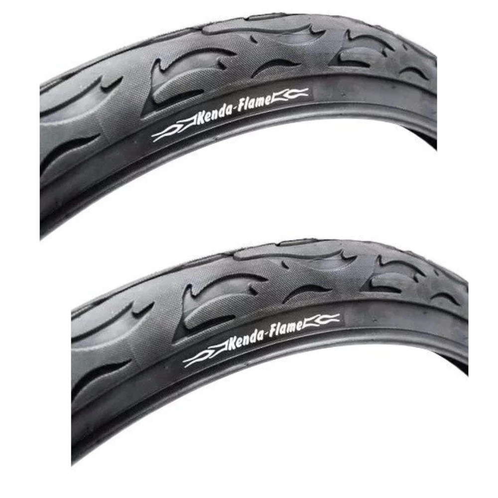 Pneu Kenda Flame Aro 26 x 2.125 Slick Balão Preto BMX Lowrider Unidade