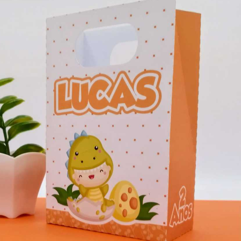Sacolinha Personalizada Dinossauro Baby Lembrancinhas Festa Infantil Aniversário, Mesversário