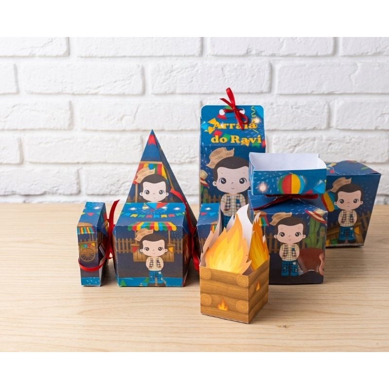 Kit Personalizado Festa Junina | Caixinhas Lembrancinhas para Festa Infantil | Aniversário