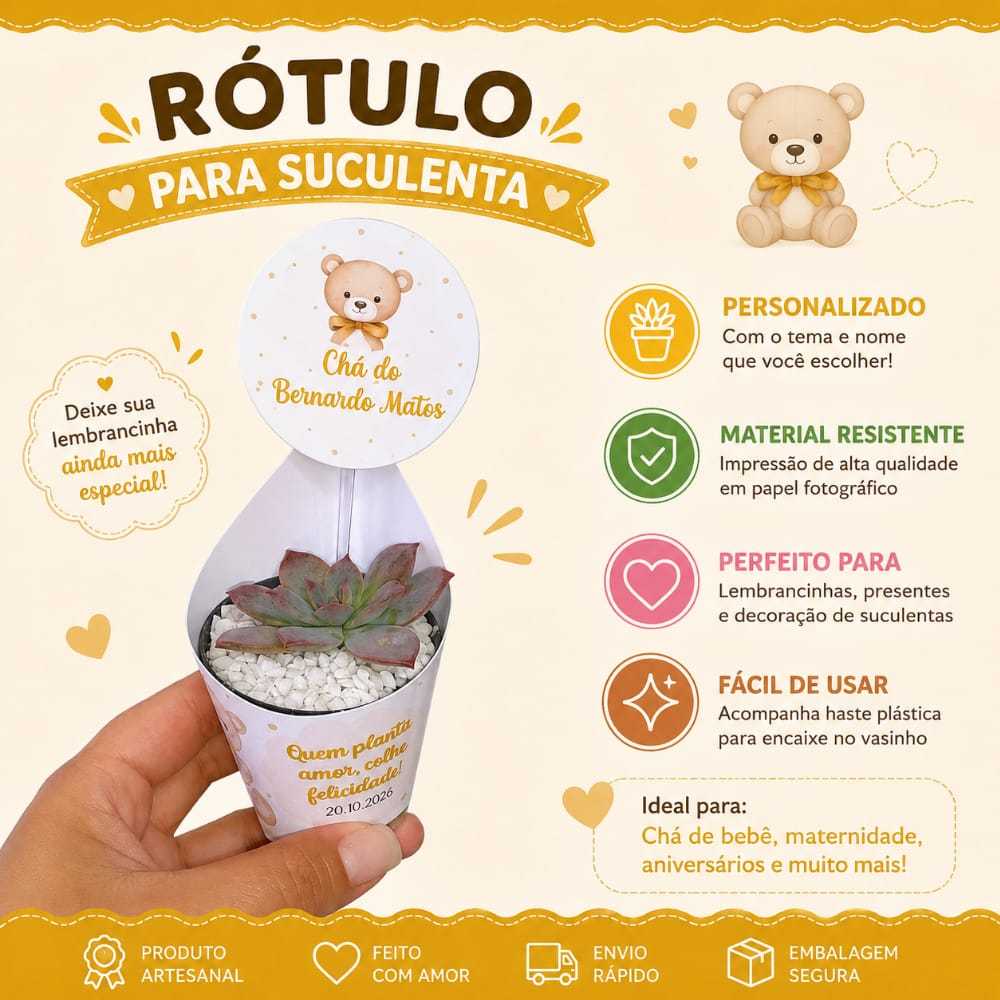 Rótulo de Suculenta Chá de bebê /aniversário | lembrancinha  | festa infantil/ casamento
