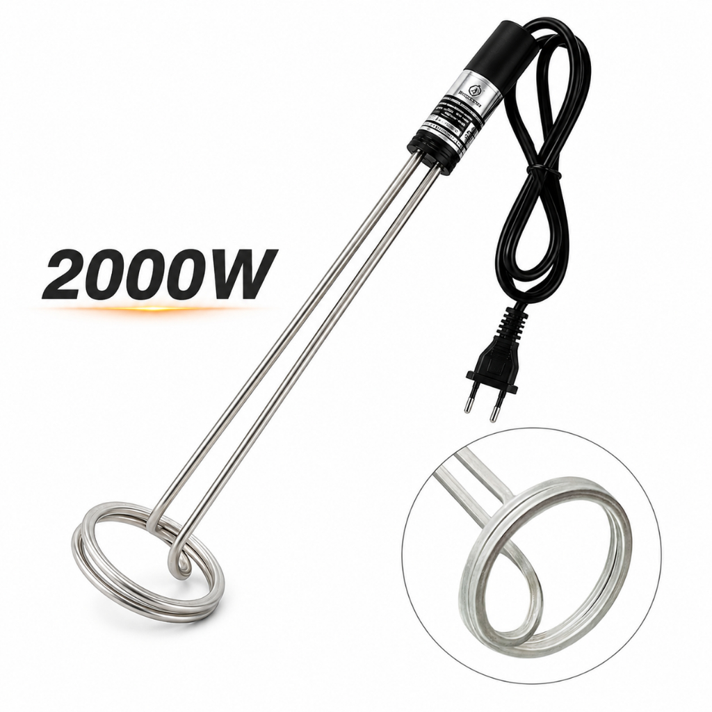 Ebulidor Elétrico 2000W Mergulhão Rabo Quente Fervedor de Água Alumínio 127V 220V Balde Leiteira Aquecedor Banho Maria