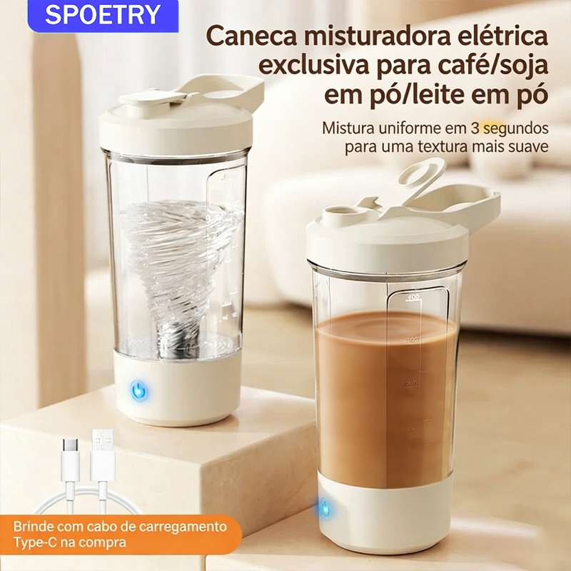 Shaker Portátil 450ml - Copo Mixador para Whey Protein Vitaminas e Shakes Leve para Academia e Viagem