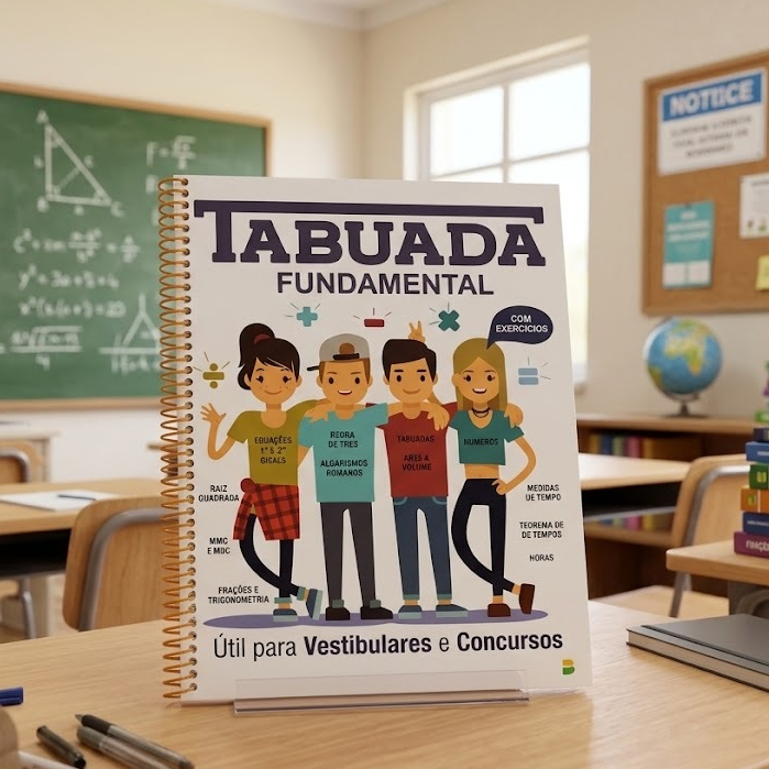 Imagem Tabuada Fundamental Vestibular e Concurso Apostila de Matemática Fundamental Tabuada Exercícios