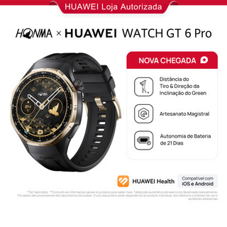 HUAWEI WATCH GT 6 Pro Honma| Smartwatch| Projetado com a HONMA| Até 21 dias de autonomia da bateria¹