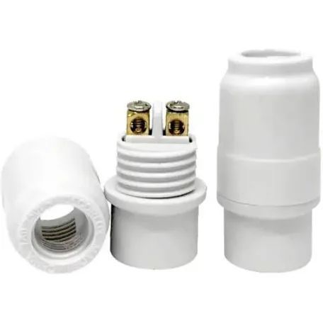 Bocal Pendente E14 Plástico Branco Para Lâmpadas Lisas Decorlux