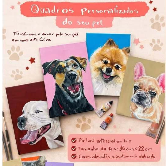 Quadro PET personalizado feito com Pintura à mão TAMANHO 16CM X 22CM E 24CM X 30CM