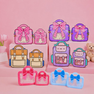 10 Sacos Embalagem Lembrancinha Aniversário Estilo Mochila e Bolsa com Laço Fofo YH8163 .…