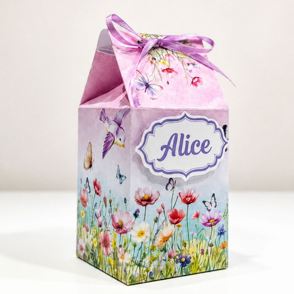 Caixa Milk Personalizada Jardim Encantado Lembrancinha Decoração Festa Aniversário