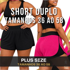 Shorts Plus Size Fitness Roupa para Academia Tamanhos 52 ao 58
