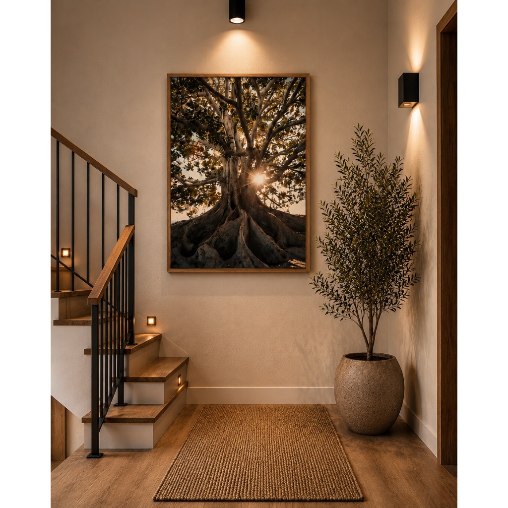 Quadro Decorativo Árvore da Vida Paisagem Moldurado para Sala Quarto Escritório