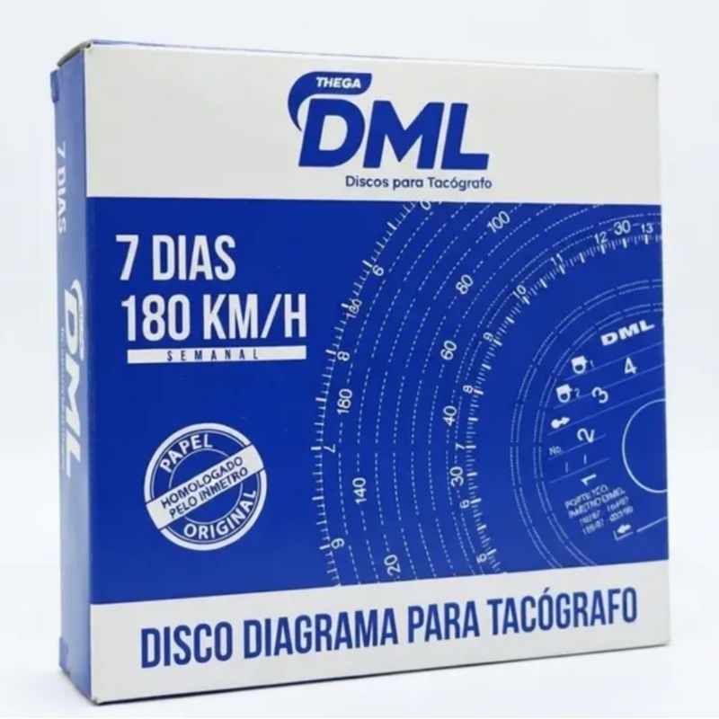 Disco tacógrafo semanal 180 km caixa com 10 unidades para caminhões e vans