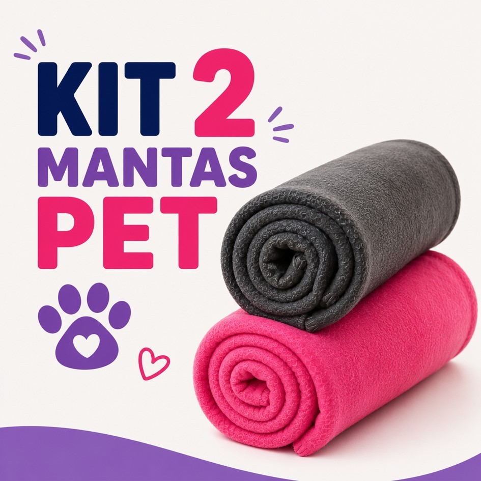 Kit com 2 mantinhas 90x100cm macias, laváveis, ideais para pets e bebês, conforto e proteção diária!