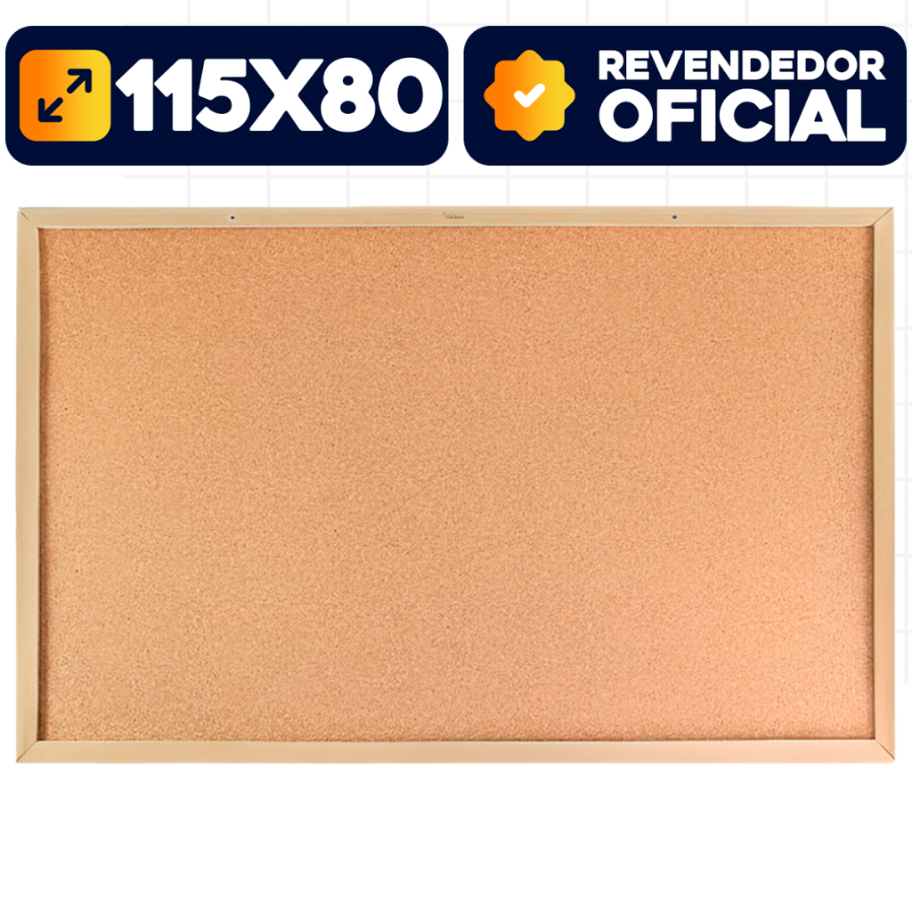 Quadro Cortiça 120x90 Moldura Madeira Mural Avisos Lousa Recados Fotos Anotações Lembretes