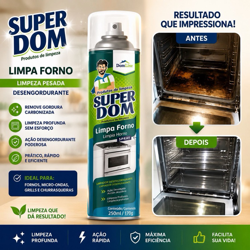 Spray Limpa Forno Domline Micro Ondas Desengordurante 250 ml