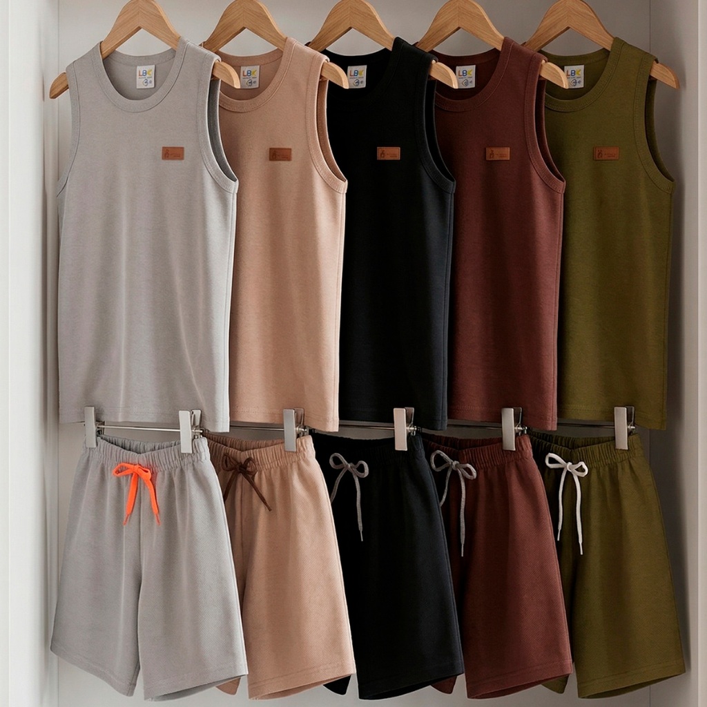 Kit 2, 4 ou 6 peças Regata Infantil de Menino Minimalista Basico Verão Masculino Bebe Casual ou 6 Peças Roupa de Calor · foto 2
