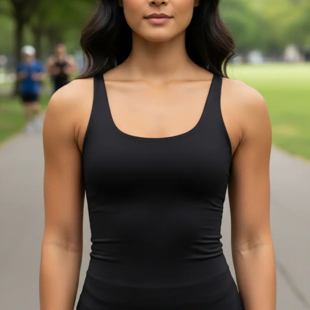 Casualizze Blusa Regata Fitness Academia Feminina Modeladora Camisete Compressão com Top Sustentação