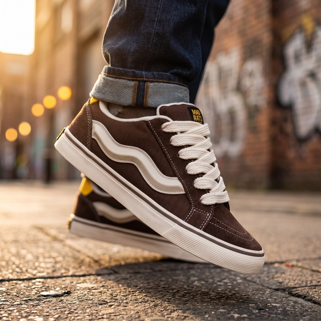 Tênis Unissex Mad Rats Bulky Classic 90 Marrom Bege Casual Skate Retrô