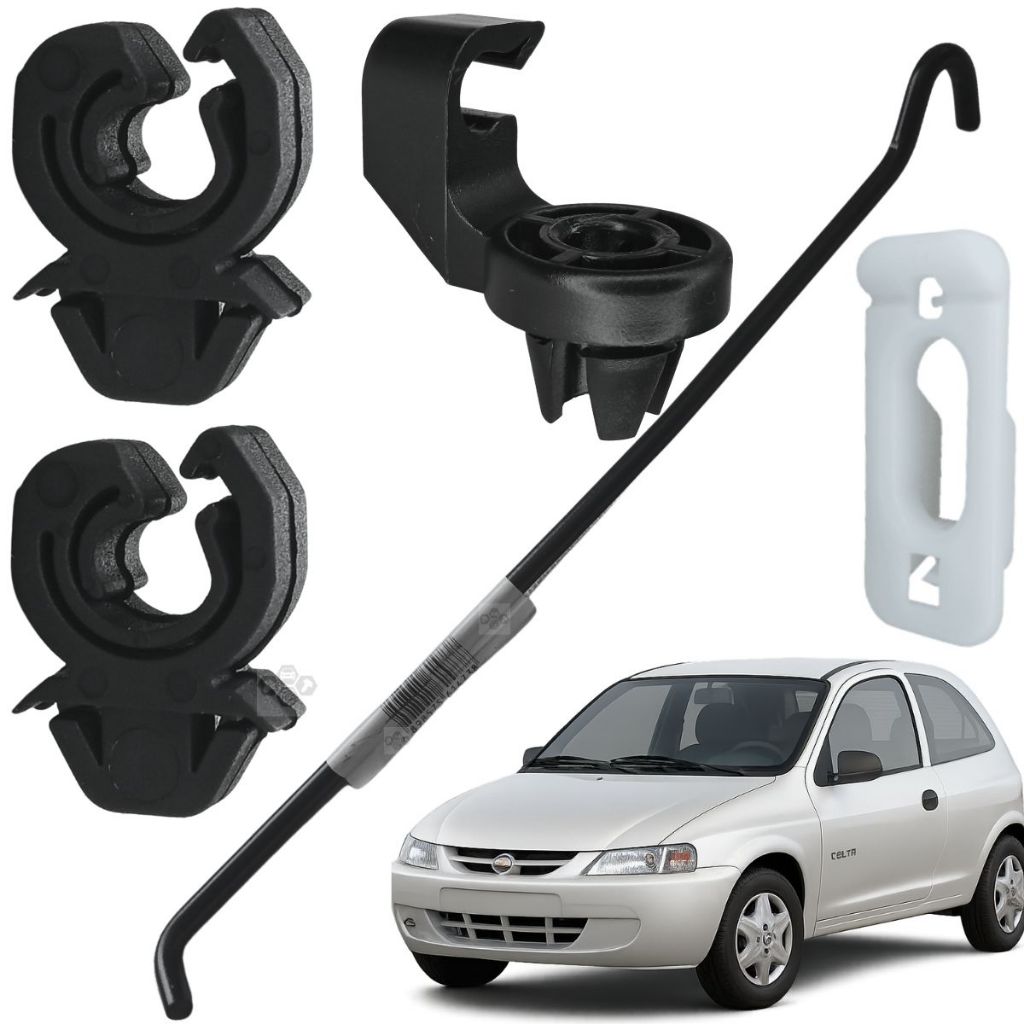 Presilhas de fixação grampo vareta do capo kit Para Chevrolet gm Celta 2000 2001 2002 2003 a 2006 — imagem 2 de 2