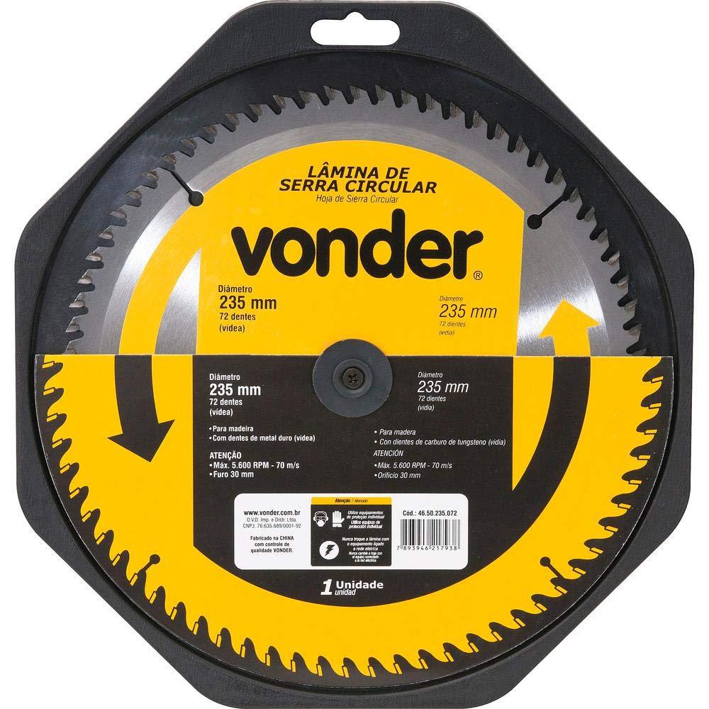 Lâmina de serra circular com dentes de metal duro/vídea, 235 mm x 25 mm, 60 dentes, VONDER 46.50.235.600 — imagem 2 de 2