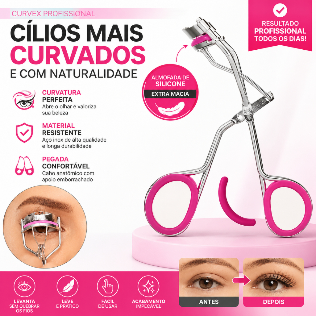 Curvador de Cílios Metálico Curvex Profissional | Escolha a Quantidade