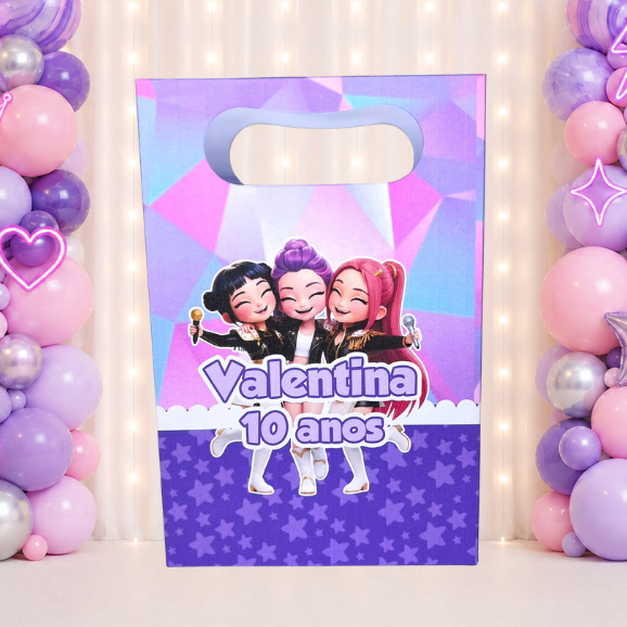 SACOLINHA PERSONALIZADA PARA LEMBRANCINHAS GUERREIRAS DO KPOP HUNTRIX | SACOLA PERSONALIZADA