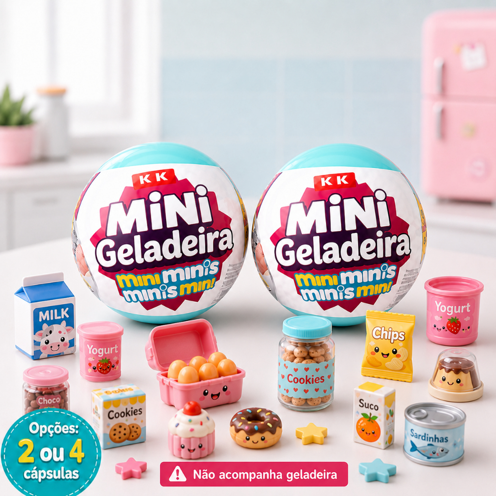 Cápsulas Bolas Surpresa Infantil Mini Geladeira Colecionável Mini Itens Sortidos